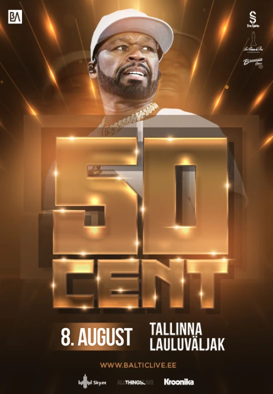 50 Cent 08.08.2025 Tallinna lauluväljak Biļešu Serviss