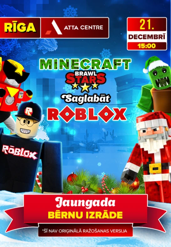 Atcelts Minecraft un Brawl Stars glābj Roblox 21.12.2024 ATTA