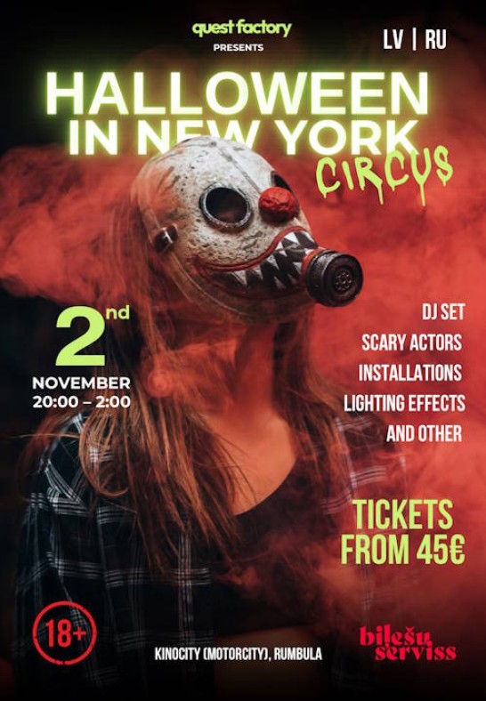 Circus Halloween Party in New York (18+ gadi)