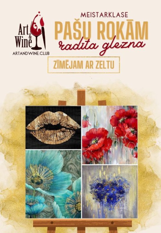 Art&Wine radošā meistarklase: Zīmējam ar zeltu