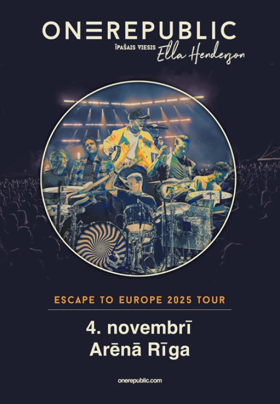 OneRepublic Escape To Europe 2025 Tour 04.11.2025 Arēna Rīga